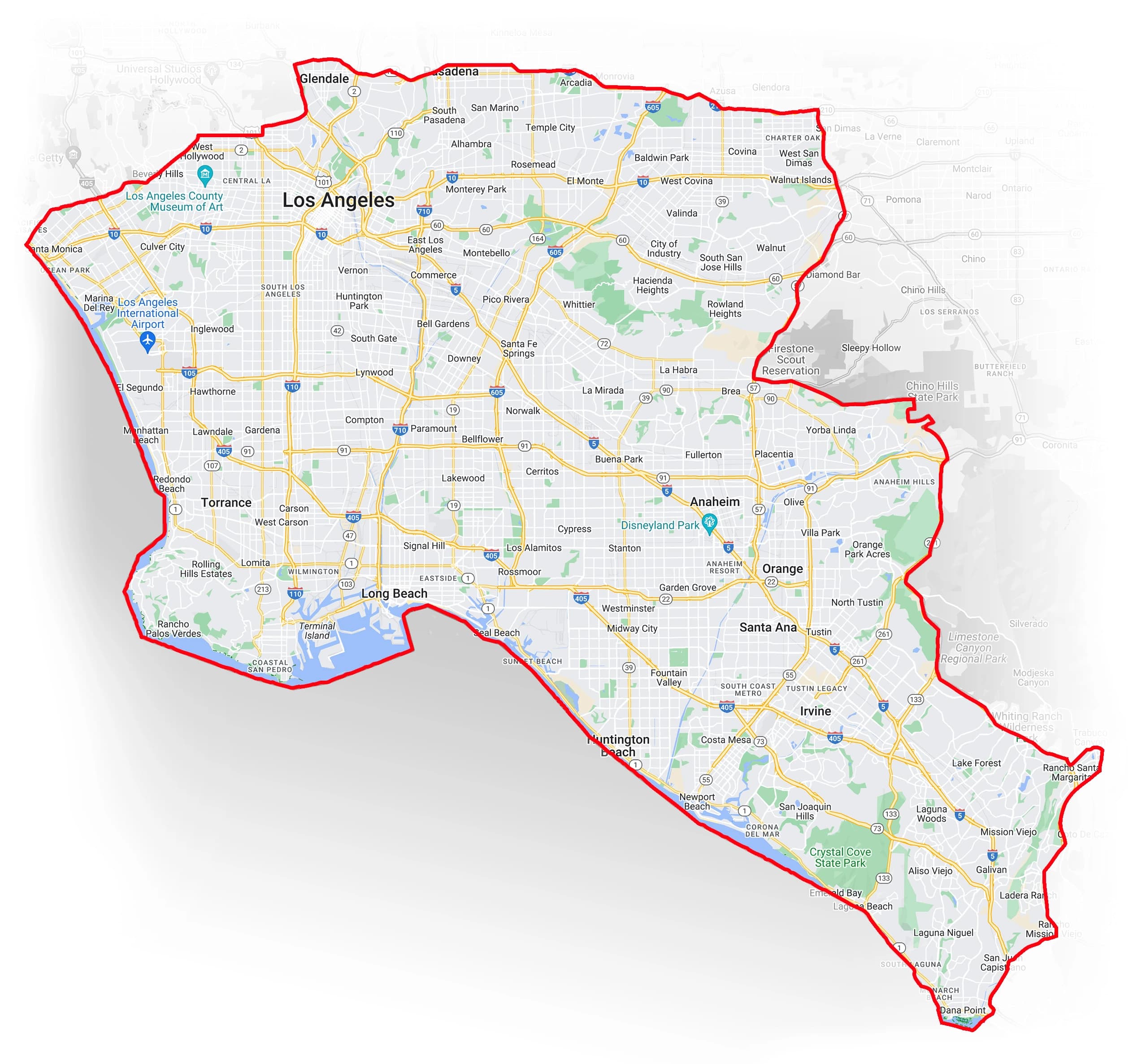 Mapa de áreas de servicio de Calefacción y Refrigeración de GC